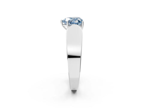 White gold Fancy Blue Heart Cut Cut Diamond Channel Set Solitaire Ring with Four-Prong Setting_98
