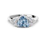 White gold Fancy Blue Heart Cut Cut Diamond Cluster Ring with Solitaire Band and Four-Prong Setting_12