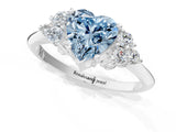 White gold Fancy Blue Heart Cut Cut Diamond Cluster Ring with Solitaire Band and Four-Prong Setting_13