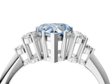 White gold Fancy Blue Heart Cut Cut Diamond Cluster Ring with Solitaire Band and Four-Prong Setting_16