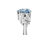 White gold Fancy Blue Heart Cut Cut Diamond Cluster Ring with Solitaire Band and Four-Prong Setting_17