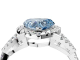 White gold Fancy Blue Heart Cut Cut Diamond Halo Engagement Ring with Open Split Pavé Band_4