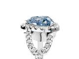 White gold Fancy Blue Heart Cut Cut Diamond Halo Engagement Ring with Open Split Pavé Band_5