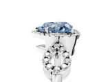 White gold Fancy Blue Heart Cut Cut Halo Diamond Infinity Band with Four-Prong Setting_5