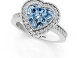 White gold Fancy Blue Heart Cut Cut Halo Pavé Diamond Ring_1