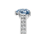White gold Fancy Blue Heart Cut Cut Pave Band Milgrain Solitaire Ring_11