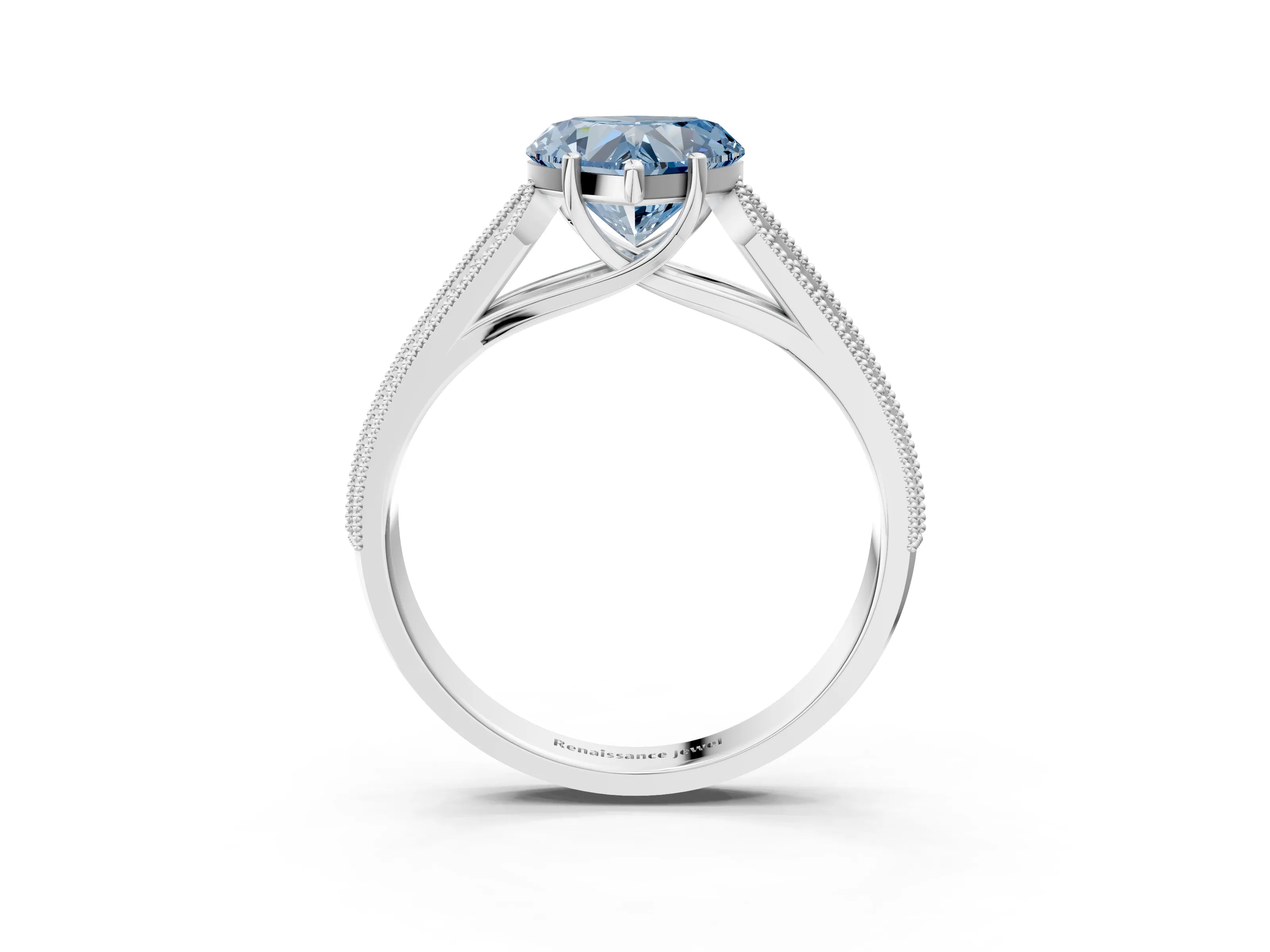 White gold Fancy Blue Heart Cut Cut Pave Split Shank Engagement Ring with Four-Prong Setting_15