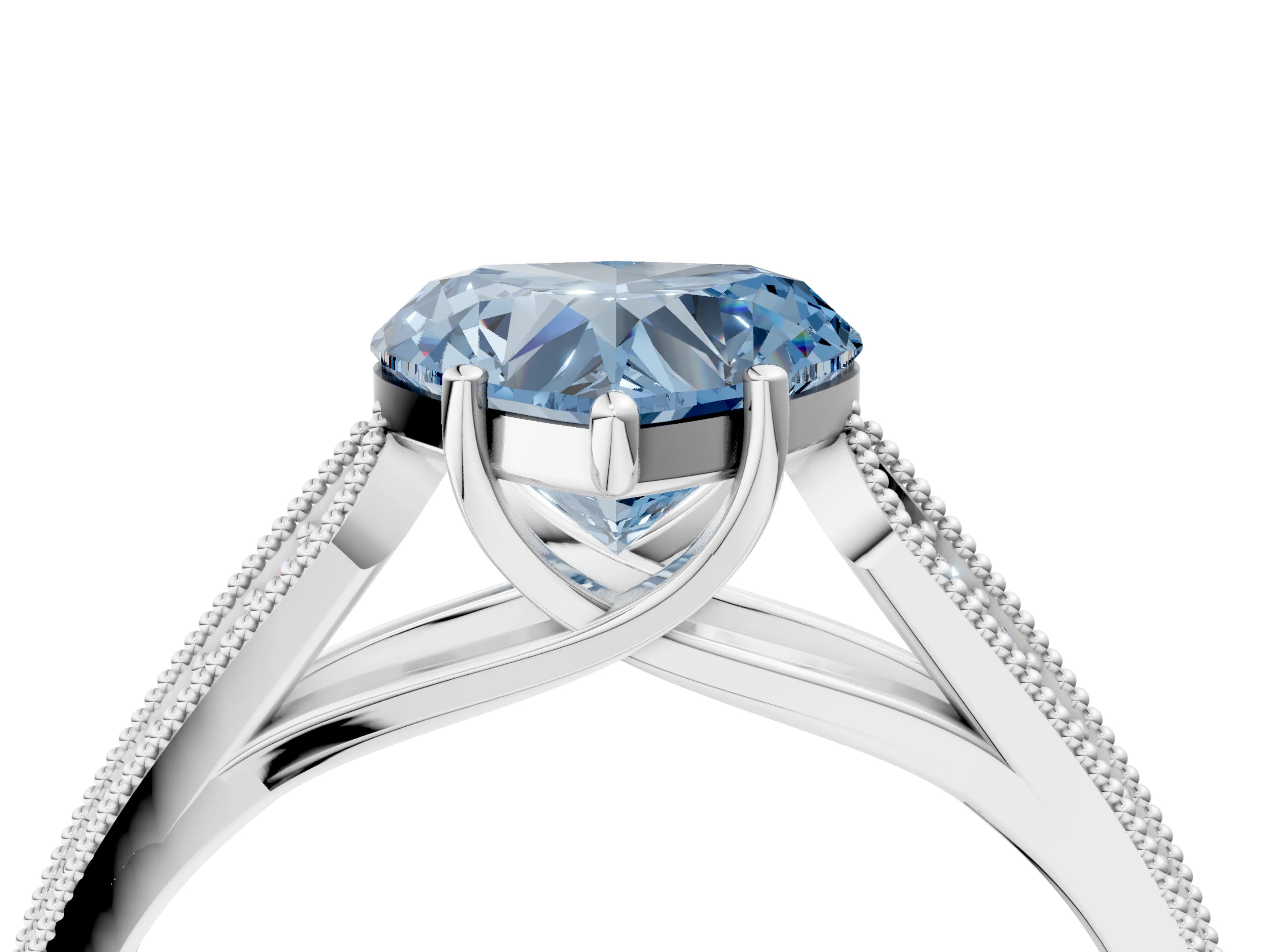 White gold Fancy Blue Heart Cut Cut Pave Split Shank Engagement Ring with Four-Prong Setting_16