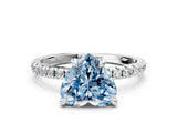 White gold Fancy Blue Heart Cut Diamond Brilliant Solitaire Ring with Pavé Band and Four-Prong Setting_12