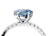 White gold Fancy Blue Heart Cut Diamond Brilliant Solitaire Ring with Pavé Band and Four-Prong Setting_22