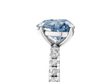 White gold Fancy Blue Heart Cut Diamond Brilliant Solitaire Ring with Pavé Band and Four-Prong Setting_23