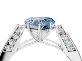 White gold Fancy Blue Heart Cut Diamond Channel Set Solitaire Ring with Four-Prong Setting_41