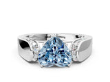 White gold Fancy Blue Heart Cut Diamond Channel Set Solitaire Ring with Four-Prong Setting_49