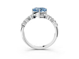White gold Fancy Blue Heart Cut Diamond Cluster Pavé Band with Four-Prong Setting_15