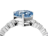 White gold Fancy Blue Heart Cut Diamond Cluster Pavé Band with Four-Prong Setting_16