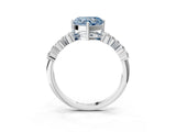 White gold Fancy Blue Heart Cut Diamond Cluster Pavé Band with Four-Prong Setting_6