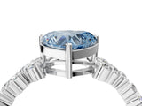 White gold Fancy Blue Heart Cut Diamond Cluster Pavé Band with Four-Prong Setting_7