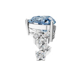 White gold Fancy Blue Heart Cut Diamond Cluster Pavé Band with Four-Prong Setting_8