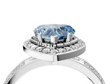 White gold Fancy Blue Heart Cut Diamond Double Halo Ring with Split Shank and Four-Prong Setting_4