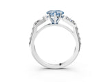 White gold Fancy Blue Heart Cut Diamond Engagement Ring with Baguette Side Stones and Channel Set Band_35