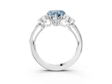White gold Fancy Blue Heart  Cut Diamond Engagement Ring with Bezel Set Round Side Stones and Prong Setting_52