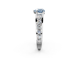 White gold Fancy Blue Heart  Cut Diamond Engagement Ring with Pavé Band and Four-Prong Setting_5