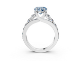 White gold Fancy Blue Heart  Cut Diamond Engagement Ring with Pavé Band and Four-Prong Setting_6