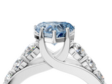 White gold Fancy Blue Heart  Cut Diamond Engagement Ring with Pavé Band and Four-Prong Setting_7