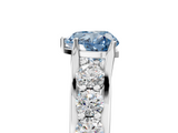 White gold Fancy Blue Heart  Cut Diamond Engagement Ring with Pavé Band and Four-Prong Setting_8