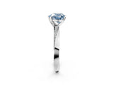 White gold Fancy Blue Heart Cut Diamond Engagement Ring with Side Stone Accents and Four-Prong Setting_116