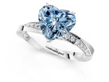White gold Fancy Blue Heart Cut Diamond Engagement Ring with Side Stone Accents and Four-Prong Setting_13