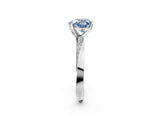 White gold Fancy Blue Heart Cut Diamond Engagement Ring with Side Stone Accents and Four-Prong Setting_14