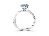 White gold Fancy Blue Heart Cut Diamond Engagement Ring with Side Stone Accents and Four-Prong Setting_15