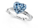 White gold Fancy Blue Heart Cut Diamond Engagement Ring with Side Stone Accents and Four-Prong Setting_25