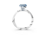 White gold Fancy Blue Heart Cut Diamond Engagement Ring with Side Stone Accents and Four-Prong Setting_27