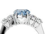 White gold Fancy Blue Heart  Cut Diamond Five-Stone Prong Set White Gold Ring_31