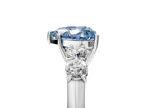 White gold Fancy Blue Heart  Cut Diamond Five-Stone Prong Set White Gold Ring_32