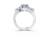 White gold Fancy Blue Heart  Cut Diamond Five-Stone Prong Set White Gold Ring_34