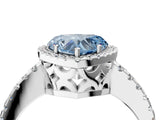 White gold Fancy Blue Heart Cut Diamond Halo Engagement Ring with Pavé Band and Prong Setting_43