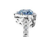 White gold Fancy Blue Heart Cut Diamond Halo Engagement Ring with Pavé Band and Prong Setting_44