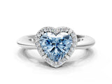 White gold Fancy Blue Heart  Cut Diamond Halo Engagement Ring with Split Shank and Four-Prong Setting_90