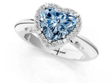 White gold Fancy Blue Heart  Cut Diamond Halo Engagement Ring with Split Shank and Four-Prong Setting_91