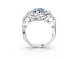 White gold Fancy Blue Heart Cut Diamond Halo Ring with Pavé Band and Four-Prong Setting_56