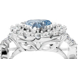 White gold Fancy Blue Heart Cut Diamond Halo Ring with Pavé Band and Four-Prong Setting_56