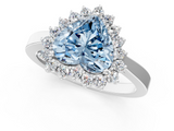 White gold Fancy Blue Heart  Cut Diamond Halo Ring with Round Brilliant Halo and Solitaire Band_74