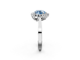 White gold Fancy Blue Heart  Cut Diamond Halo Ring with Round Brilliant Halo and Solitaire Band_75