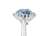 White gold Fancy Blue Heart  Cut Diamond Halo Ring with Solitaire Band and Prong Setting_80