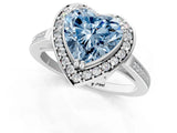 White gold Fancy Blue Heart Cut Diamond Halo Ring with Split Shank and Four-Prong Setting_76
