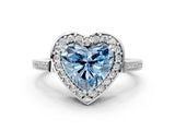 White gold Fancy Blue Heart Cut Diamond Halo Ring with Split Shank and Four-Prong Setting_78