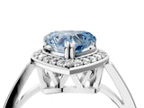 White gold Fancy Blue Heart Cut Diamond Halo Ring with Split Shank and Four-Prong Setting_82